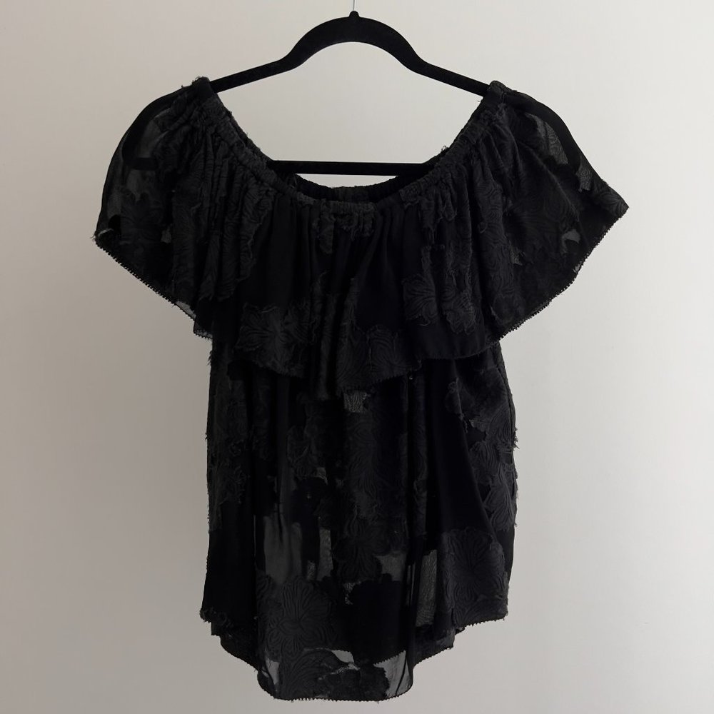 Aritzia Jacquard Off the Shoulder Top